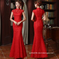 Traditional Chinese Red Bridal Lace Cheongsam Wedding Dresses